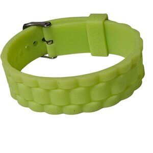 Retro Minimalist Neon Green Silicone Watch Band Textured Design 80s 90s Fashion